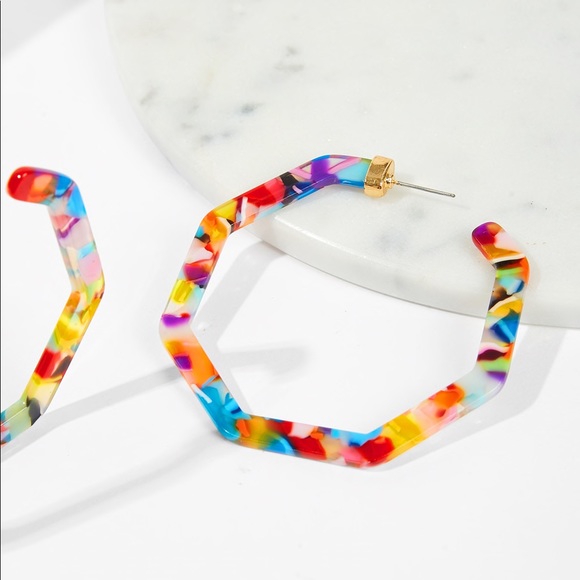 Marbled Statement Earrings 🍭✨ - Picture 3 of 3